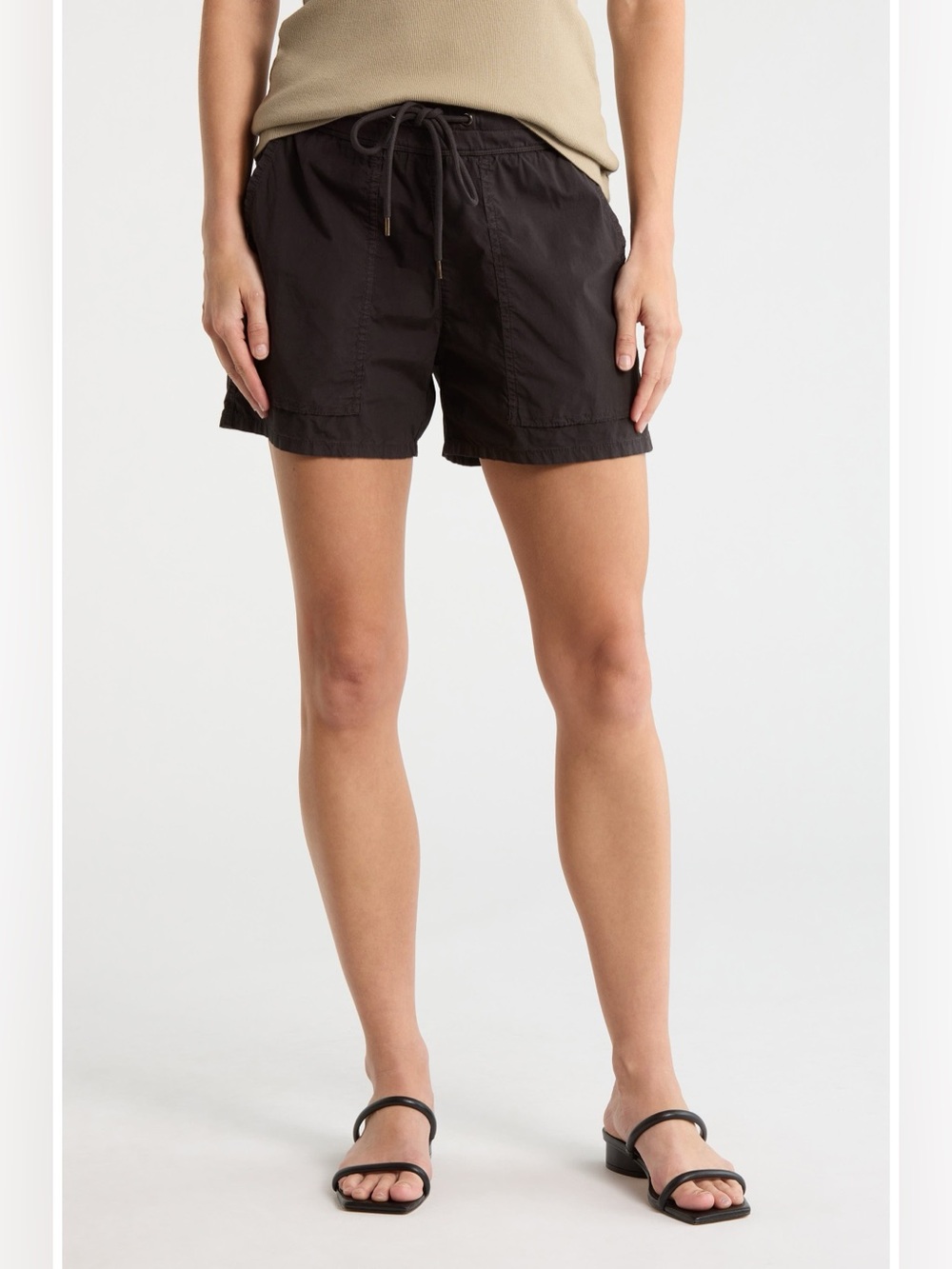 James Perse Stretch Cotton Poplin Drawstring Shorts
